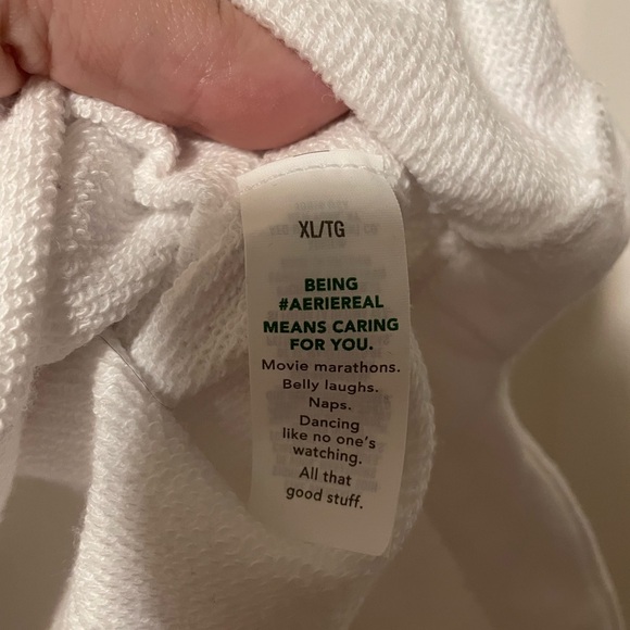 Aerie Popover Polo Sweatshirt in White - Picture 5 of 6